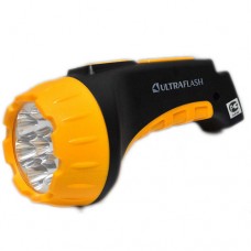 Ultraflash фонарь ручной LED3807 (акк. 4V 0.7Ah) 7св/д (25lm),черн.+желт./пластик, 2 реж, вилка 220V (1/5/60)