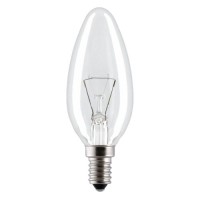 Лампа ДС 40W E14 (уп.100шт. свеча прозрачная,) цветная гофра (Калашниково)