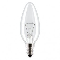 Лампа ДС 40W E14 (уп.100шт. свеча прозрачная,) цветная гофра (Калашниково)
