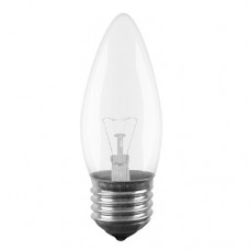 Лампа ДС 40W E27 (уп.100шт.) свеча прозрачная, цветная гофра (Калашниково)