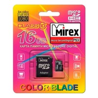 MicroSDHC 16Gb class10 MIREX с адаптером (1/10)
