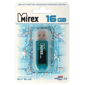 Флэш-диск USB 16GB Mirex ELF BLUE  (ecopack)