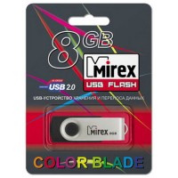 Флэш-диск USB  8Gb Mirex SWIVEL RUBBER (ecopack) black