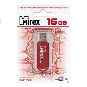 Флэш-диск USB 16GB Mirex ELF RED (ecopack)