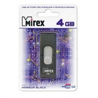 Флэш-диск USB  4Gb Mirex HARBOR BLACK (ecopack)