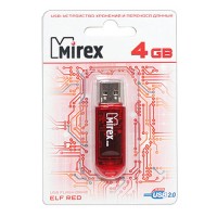 Флэш-диск USB 4GB Mirex ELF RED (ecopack)