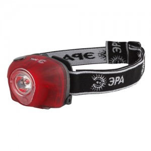ЭРА фонарь налобный G3W (3xR03) 1св/д 3W (белый)+2св/д(красный), красный/пластик, 3 режима, BL