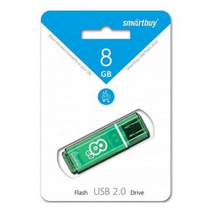 Флэш-диск USB 8Gb SmartBuy Glossy Green SB8GBGS-G