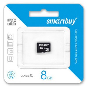 MicroSDHC 8GB Class10 SmartBuy без адаптера