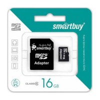 MicroSDHC 16GB Class10  SmartBuy с адаптером (1/1)
