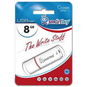 Флэш-диск USB 8Gb SmartBuy Crown White SB8GBCRW-W