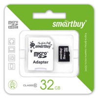 MicroSDHC 32Gb class10 SmartBuy с адаптером (1/1)