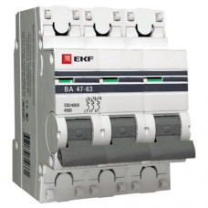 EKF PROxima автоматический выкл. ВА 47-63 3P 40А 4,5kA х-ка С mcb4763-3-40C-pro (с опломбировкой)