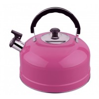 Чайник металл со свистком (0,3мм) IRH-423, 2,5л (полезный объем 2л) ручка пластик подвижн, розовый