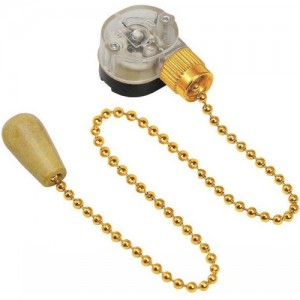 Выкл. для настенного светильника с деревянным наконечником с цепочкой 270 мм, gold Rexant 32-0106