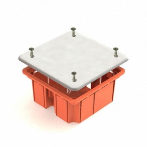 TDM коробка распред. 92х92х40мм СУ для твердых стен с крышкой, инд. штрихкод IP20 SQ1402-1001