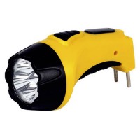 Smartbuy фонарь ручной SBF-84-Y (акк. 4V 0.5 Ah) 4св/д, желтый/пластик, вилка 220V, BL1 (1/120)
