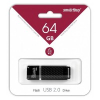 Флэш-диск USB 64GB Smartbuy Quartz series Black (SB64GBQZ-K)