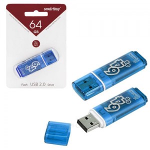 Флэш-диск USB 64GB Smartbuy Glossy series Blue (SB64GBGS-B)