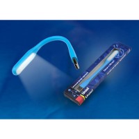 Uniel TLD-541 Blue св-к USB для ноутбука св/д 6W(260lm) резина/пластик 170x15 синий