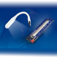 Uniel TLD-541 White  св-к USB для ноутбука св/д 6W(260lm) резина/пластик 170x15 белый (1/200)