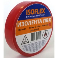 Изолента 15/10 ISOFLEX красная, F1512