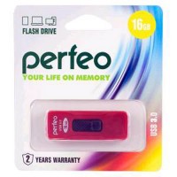 Флэш-диск USB 3.0 16Gb Perfeo Red S05 PF-S05R016 (1)