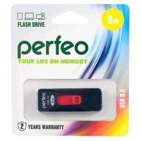 Флэш-диск USB 3.0 8Gb Perfeo Black S05 PF-S05B008