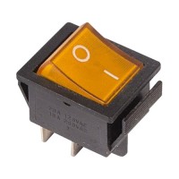 REXANT выкл. клавишный 250V 16А (4с) ON-OFF желт с инд  цена за шт (10!),,36-2333