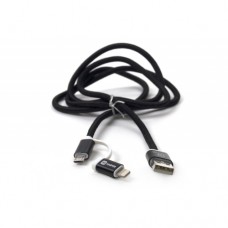 USB(A)шт. - Lightning (iPhone 5/6/7) + micro USB 1.0м HARPER BRCH-410 BLACK, черный