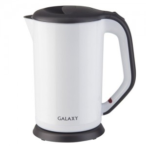 Чайник электр. Galaxy GL-0318 белый (диск, 1,7л) 2кВт, двойной корпус, нерж.сталь/пластик