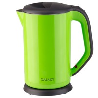 Чайник электр. Galaxy GL-0318 зеленый (диск, 1,7л) 2кВт, двойной корпус, нерж.сталь/пластик