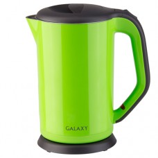 Чайник электр. Galaxy GL-0318 зеленый (диск, 1,7л) 2кВт, двойной корпус, нерж.сталь/пластик