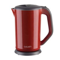 Чайник электр. Galaxy GL-0318 красный (диск, 1,7л) 2кВт, двойной корпус, нерж.сталь/пластик