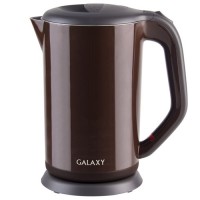 Чайник электр. Galaxy GL-0318 коричневый (диск, 1,7л) 2кВт, двойной корпус, нерж.сталь/пластик