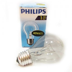 Лампа накал. Philips A55 E27 40W ЛОН прозрачная