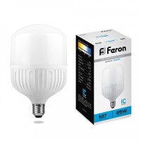 Feron лампа св/д высокомощ. E27 25W(2300lm) 6400K 6K матовая 144x80 LB-65 25887