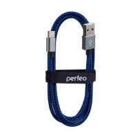 Кабель USB2.0(A)шт. - Type-C, 1м Perfeo черно-синий (U4903)