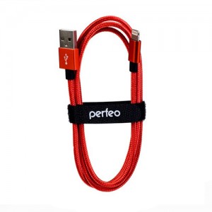 Кабель USB - 8 PIN для iPhone, (Lightning) Perfeo красный, длина 1 м. (I4309)