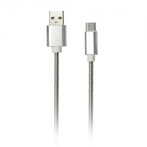Дата-кабель Smartbuy USB - micro USB, серебро метал, длина 1,2 м (iK-12silver met)/60