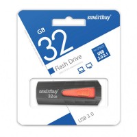 Флэш-диск (флэшка) USB 3.0 Smartbuy 32GB IRON Black/Red (SB32GBIR-K3)