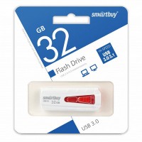 Флэш-диск (флэшка) USB 3.0 Smartbuy 32GB IRON White/Red (SB32GBIR-W3)