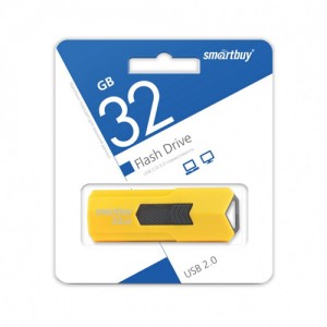 Флэш-диск (флэшка) USB Smartbuy 32GB STREAM Yellow выдвижной разъем (SB32GBST-Y)