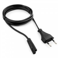 Cablexpert шнур сетевой для магнитофона 1.8м, CEE 7/16 - C7, 2-pin, 2х0,5, черн., пакет