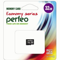Флэш карта MicroSD 32GB High-Capacity Class 10) Perfeo с адаптером economy series