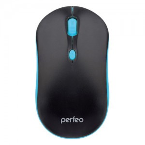 Perfeo мышь оптическая "MOUNT", 4 кн, DPI 800-1600, USB, чёрн/голуб.
