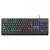 Клавиатура с подсветкой Gembird KB-220L, USB, черный, 104 клавиши, подсветка Rainbow, кабель 1.45м