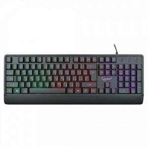 Клавиатура с подсветкой Gembird KB-220L, USB, черный, 104 клавиши, подсветка Rainbow, кабель 1.45м