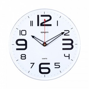 Часы настенные APEYRON круг d250х50 белый пластик плавный ход (1xR6 нет в компл) PL200911