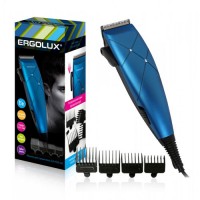 Машинка для стрижки волос ERGOLUX ELX-HC05-C45 15W, 4 насадки, 220-240V, черный с синим, 2343